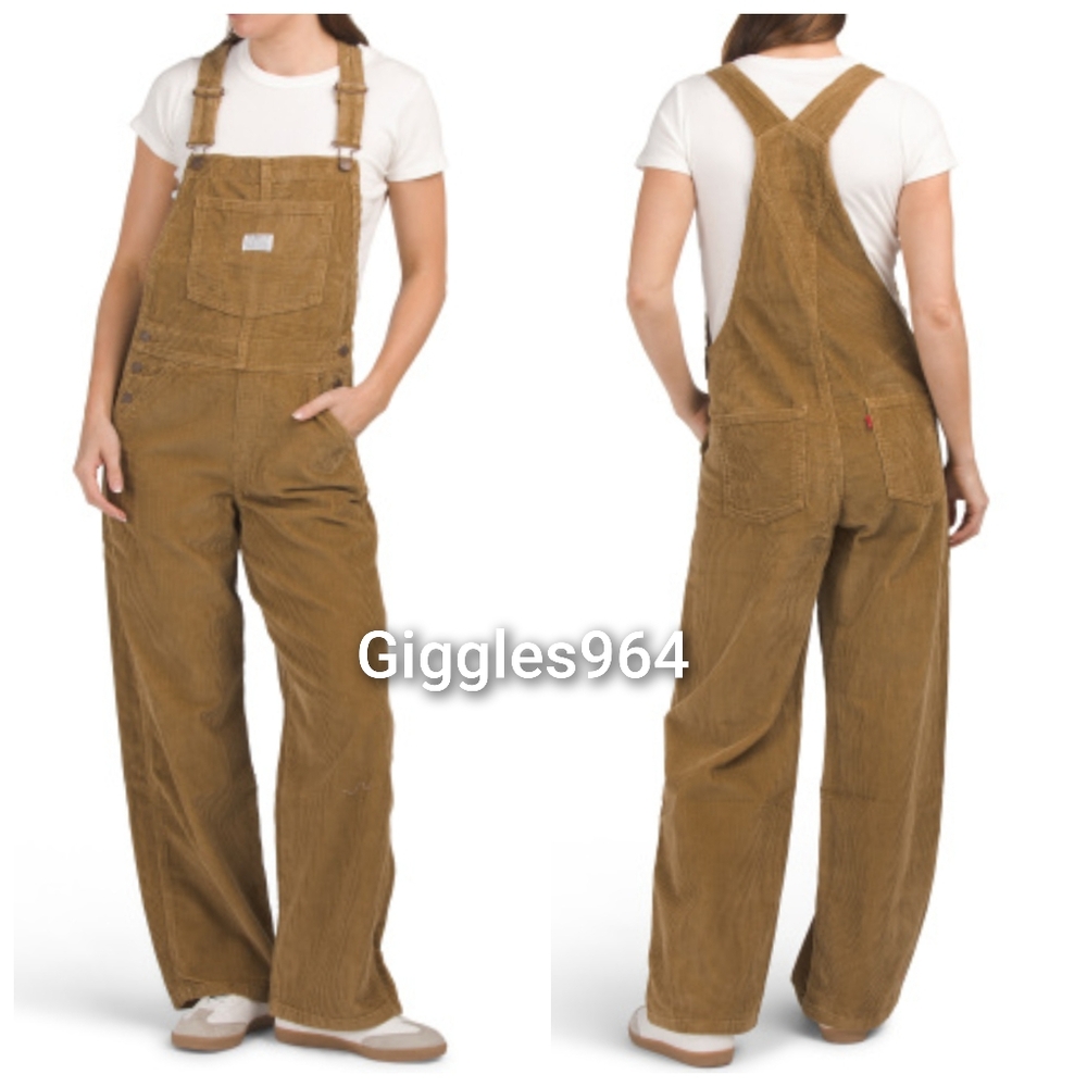 Levi's Corduroy Cord Overalls Tan Brown